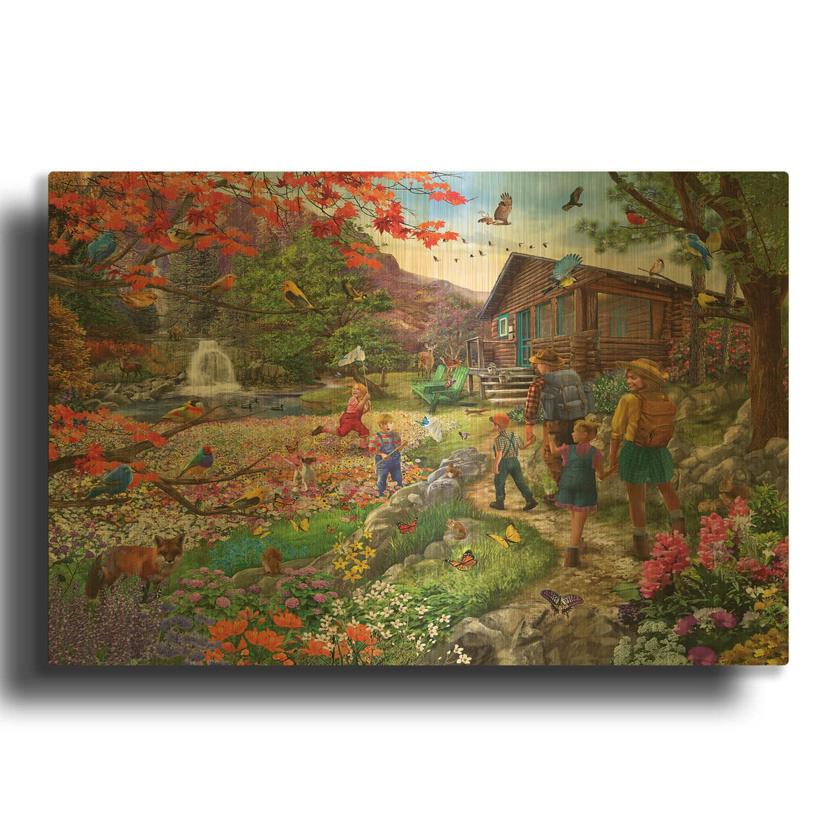 'Wildflower Mountain' By Bigelow Illustrations Gold Metal Wall Art