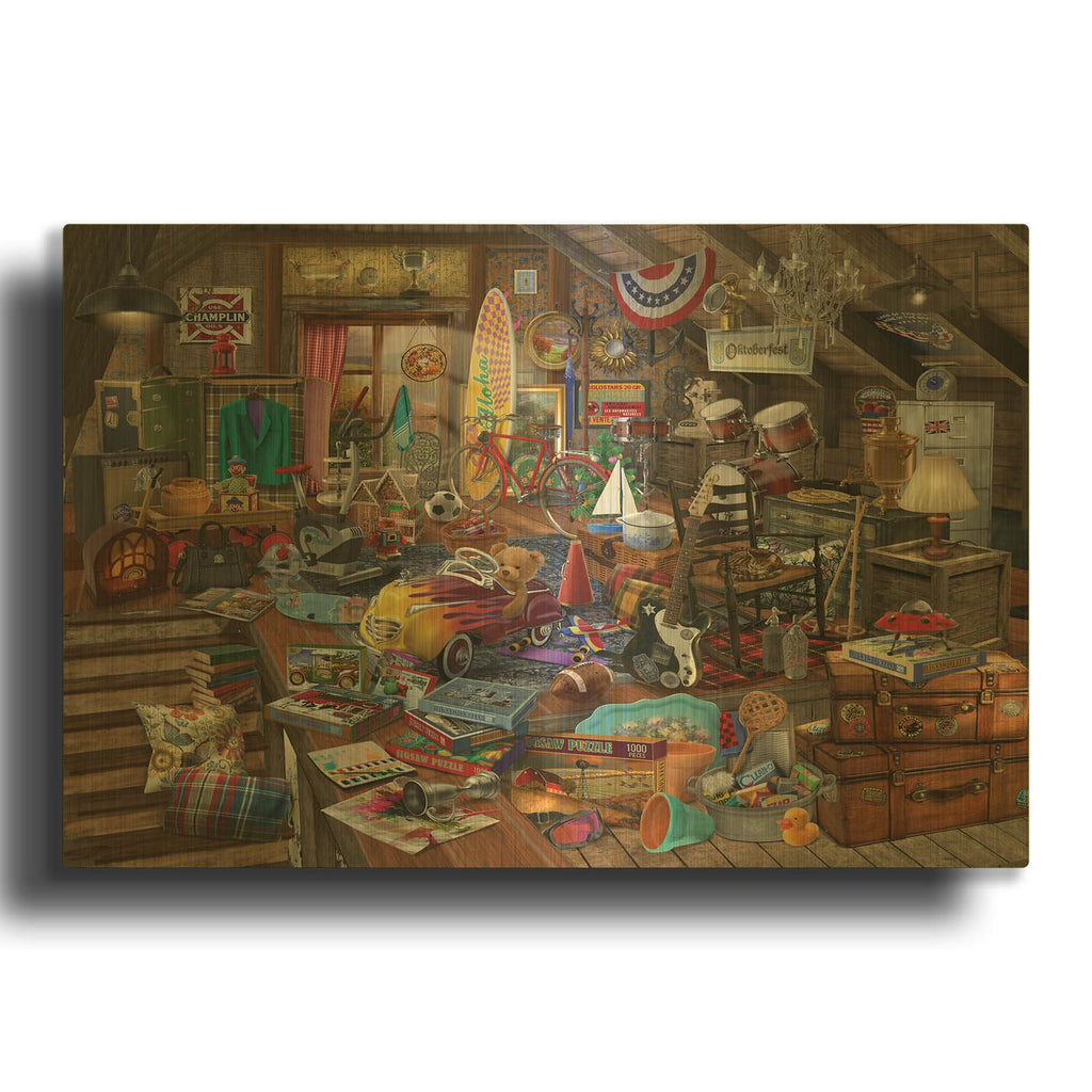 'Stowed Away' By Bigelow Illustrations Gold Metal Wall Art