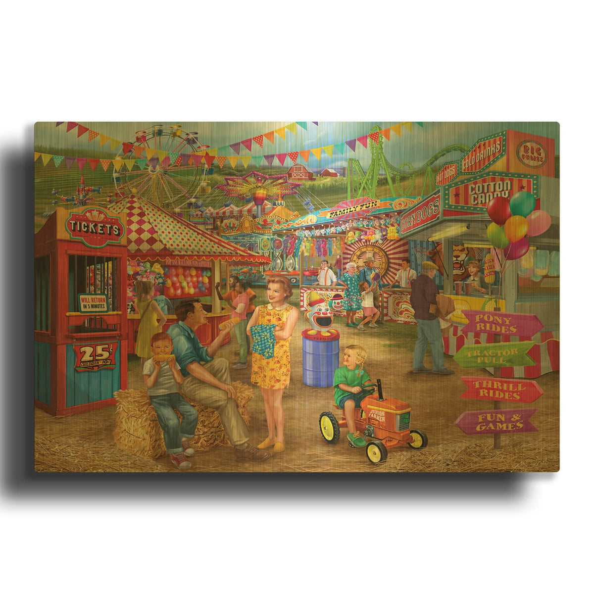 'Fairground Games' By Bigelow Illustrations Gold Metal Wall Art