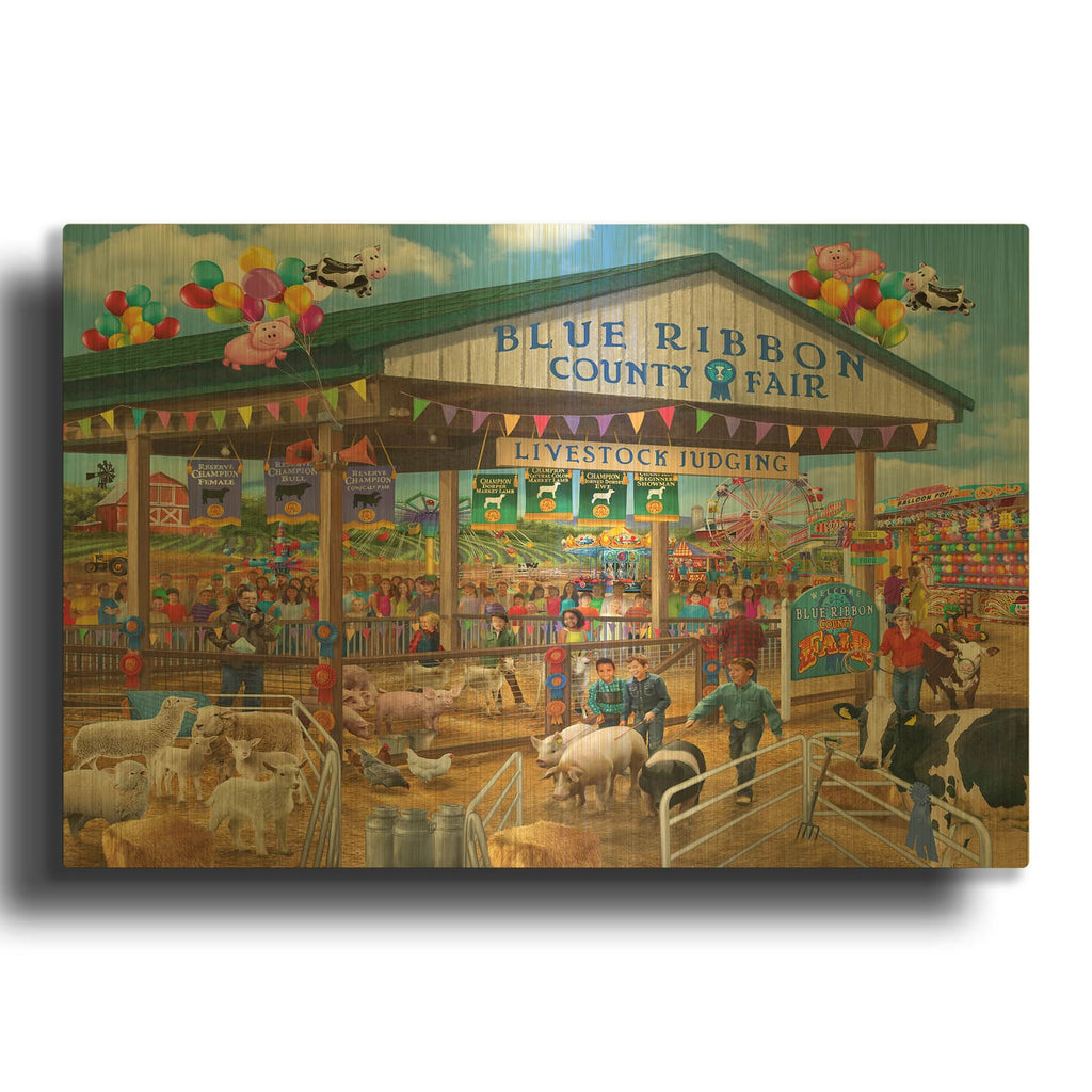 'The County Fair' By Bigelow Illustrations Gold Metal Wall Art