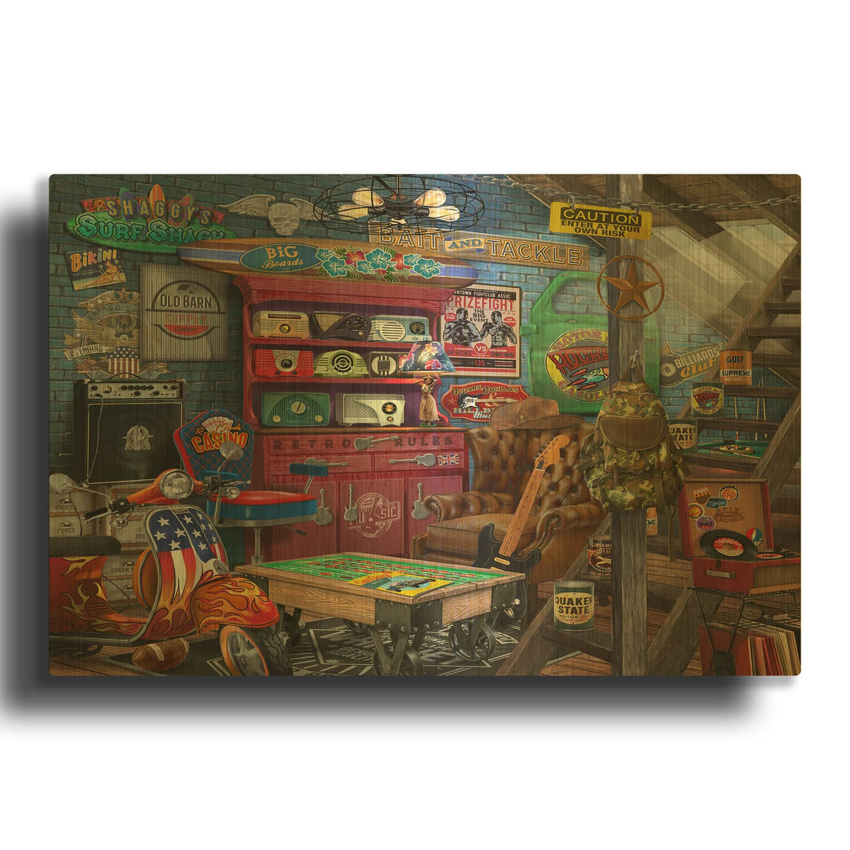 'Cool Stuff' By Bigelow Illustrations Gold Metal Wall Art