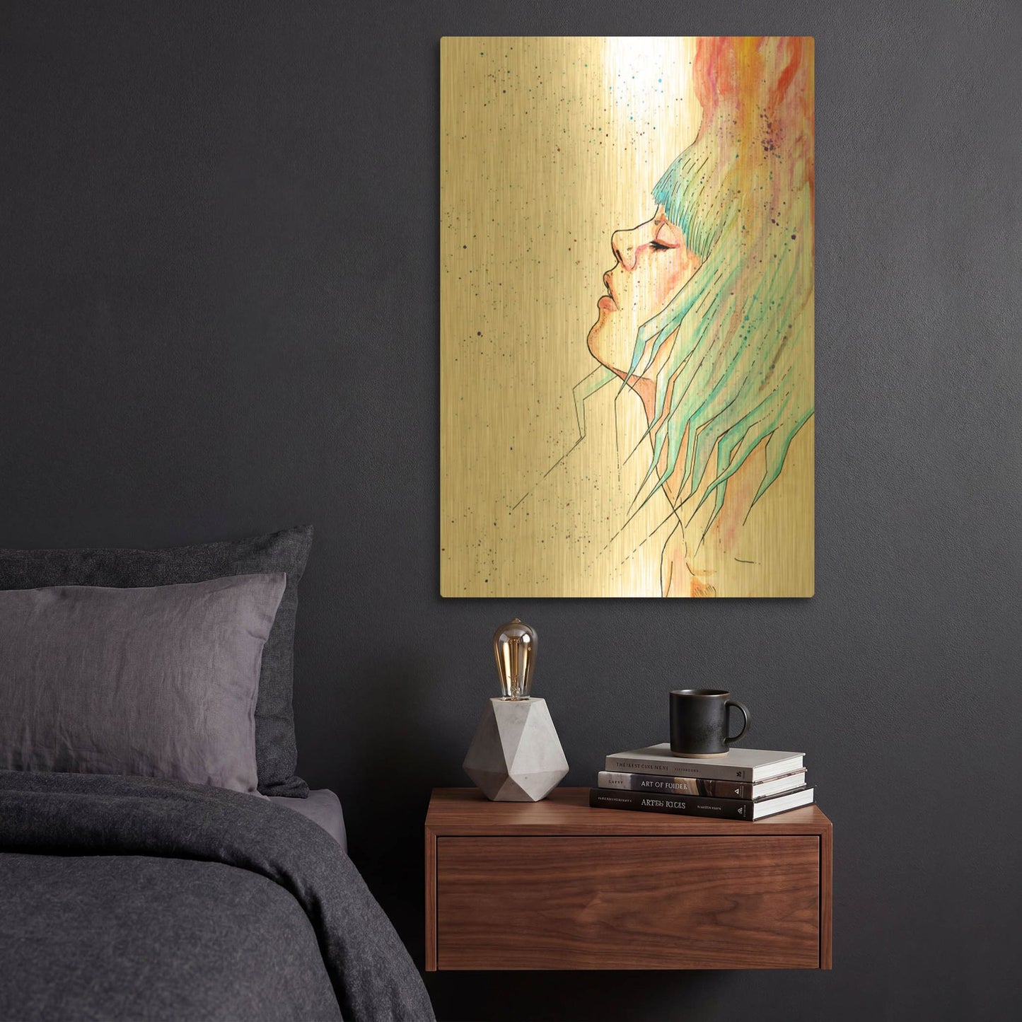 'Space Queen Rebirth' By Craig Snodgrass Gold Metal Wall Art