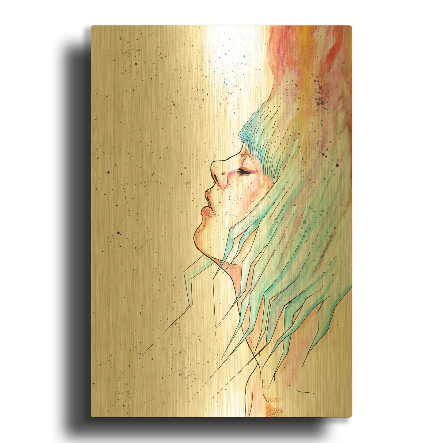'Space Queen Rebirth' By Craig Snodgrass Gold Metal Wall Art