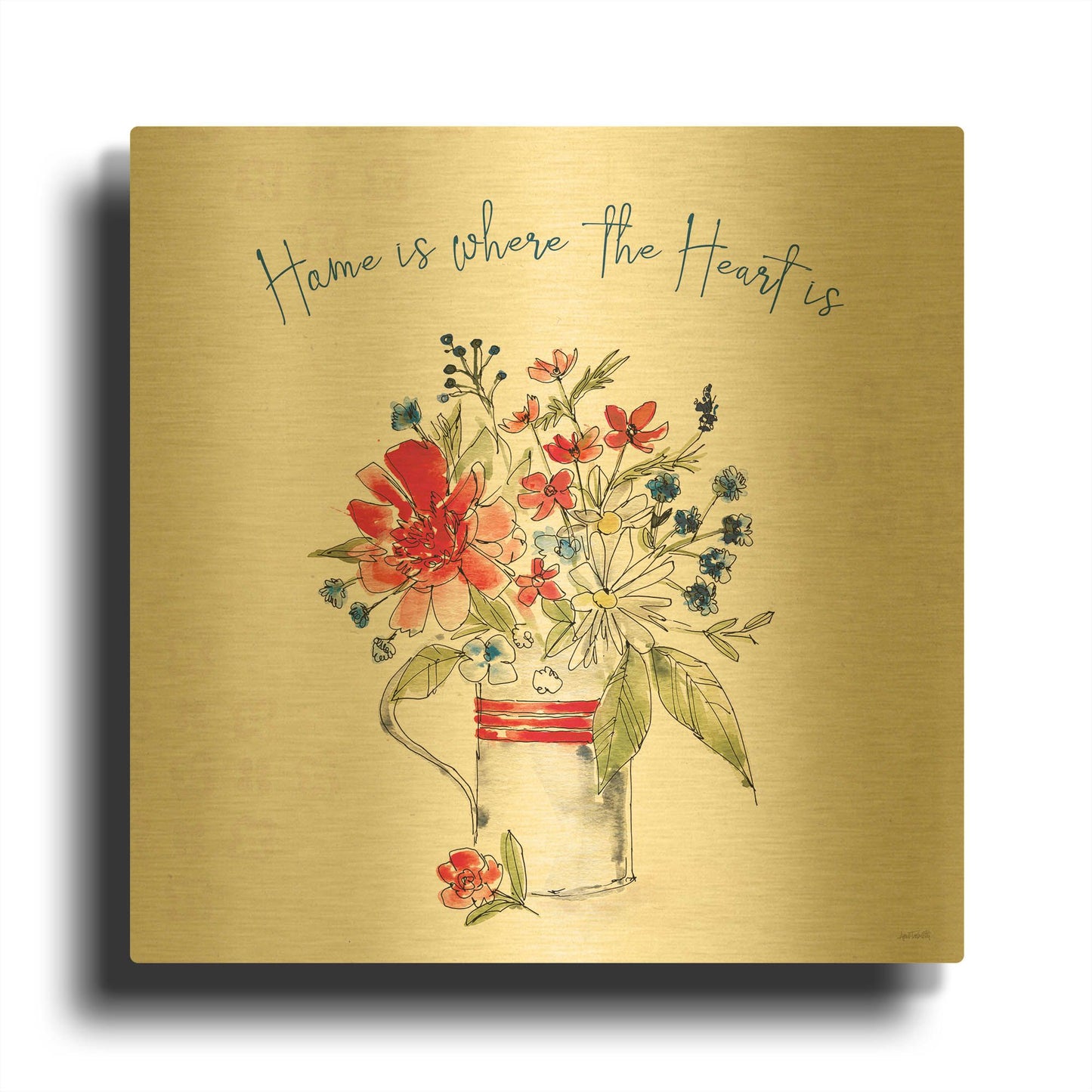'Americana Mood II' By Anne Tavoletti Gold Metal Wall Art