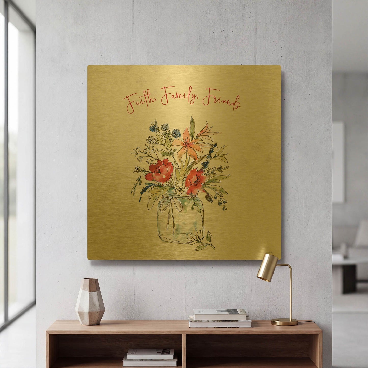 'Americana Mood III' By Anne Tavoletti Gold Metal Wall Art