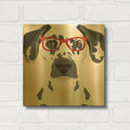 'Dalmatian Wearing Hipster Glasses' By Furbaby Affiliates Gold Metal Wall Art