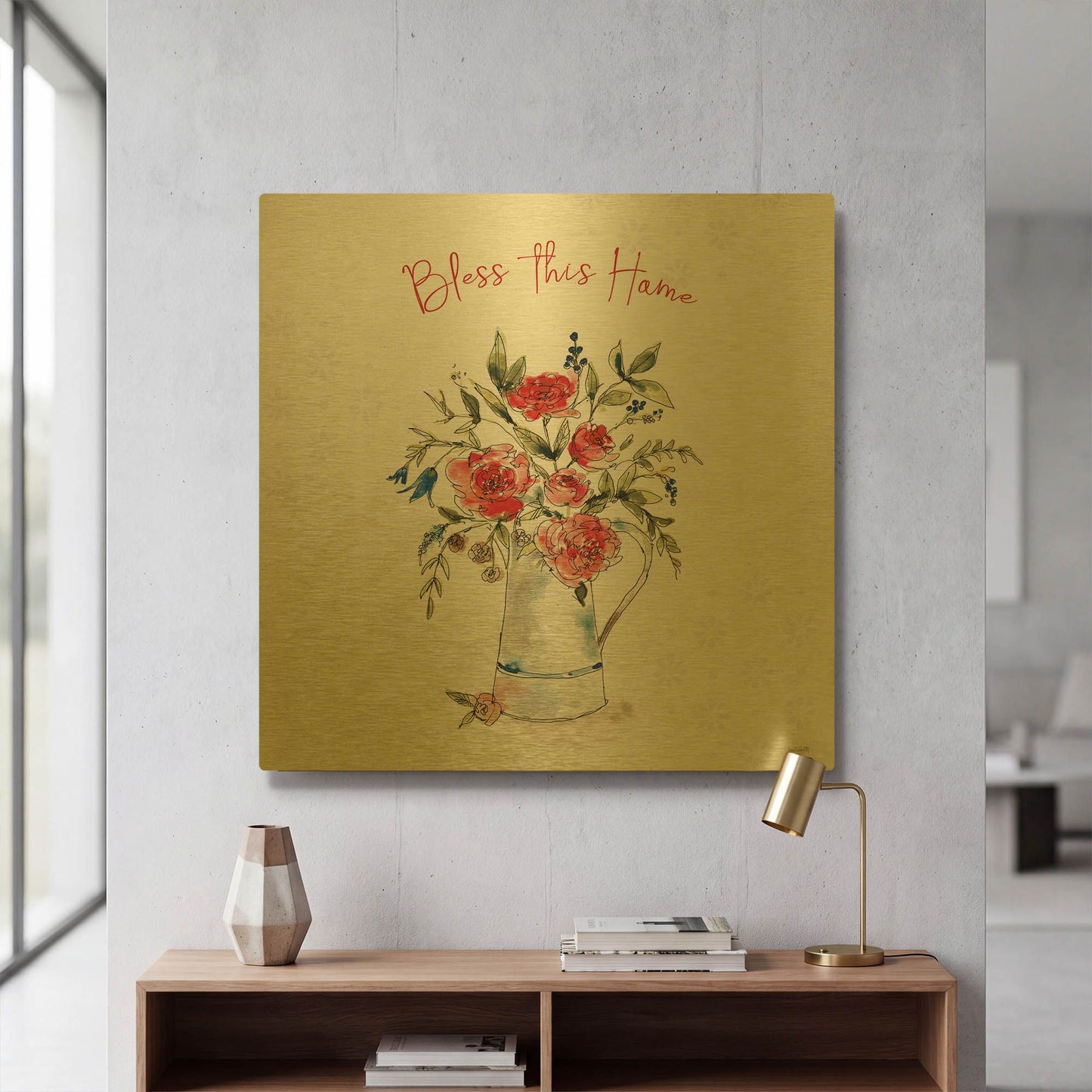 'Americana Mood IV' By Anne Tavoletti Gold Metal Wall Art