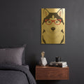 'Husky Wearing Hipster Glasses 2' By Furbaby Affiliates Gold Metal Wall Art