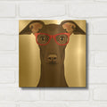 'Italian Greyhound Wearing Hipster Glasses' By Furbaby Affiliates Gold Metal Wall Art