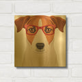'Jack Russell Terrier Wearing Hipster Glasses' By Furbaby Affiliates Gold Metal Wall Art