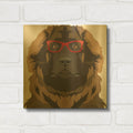 'Leonberger Wearing Hipster Glasses' By Furbaby Affiliates Gold Metal Wall Art