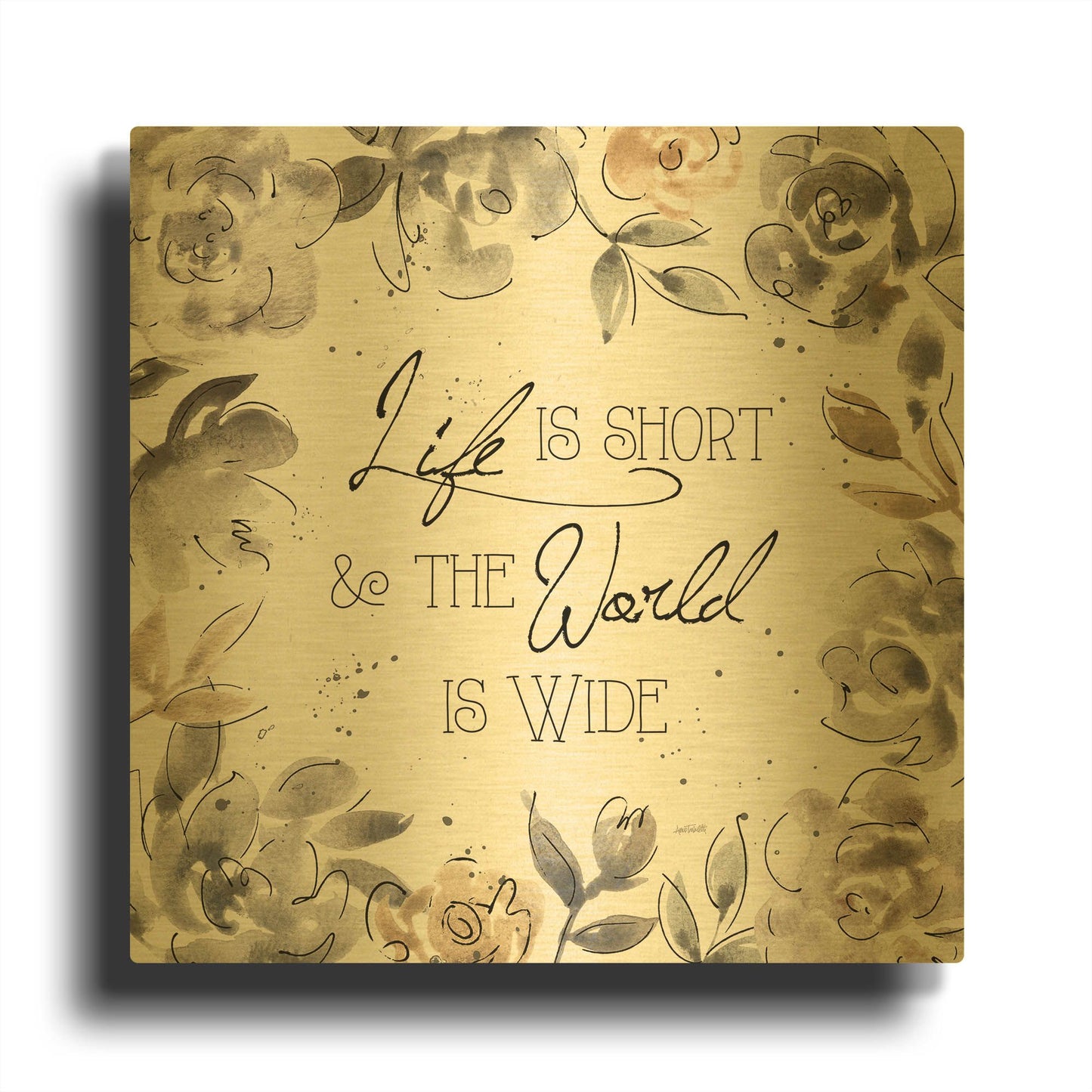 'Skyline Sketches V' By Anne Tavoletti Gold Metal Wall Art
