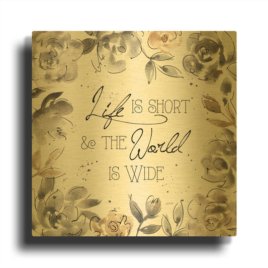 'Skyline Sketches V' By Anne Tavoletti Gold Metal Wall Art