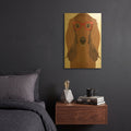 'Long Haired Dachshund Wearing Hipster Glasses' By Furbaby Affiliates Gold Metal Wall Art