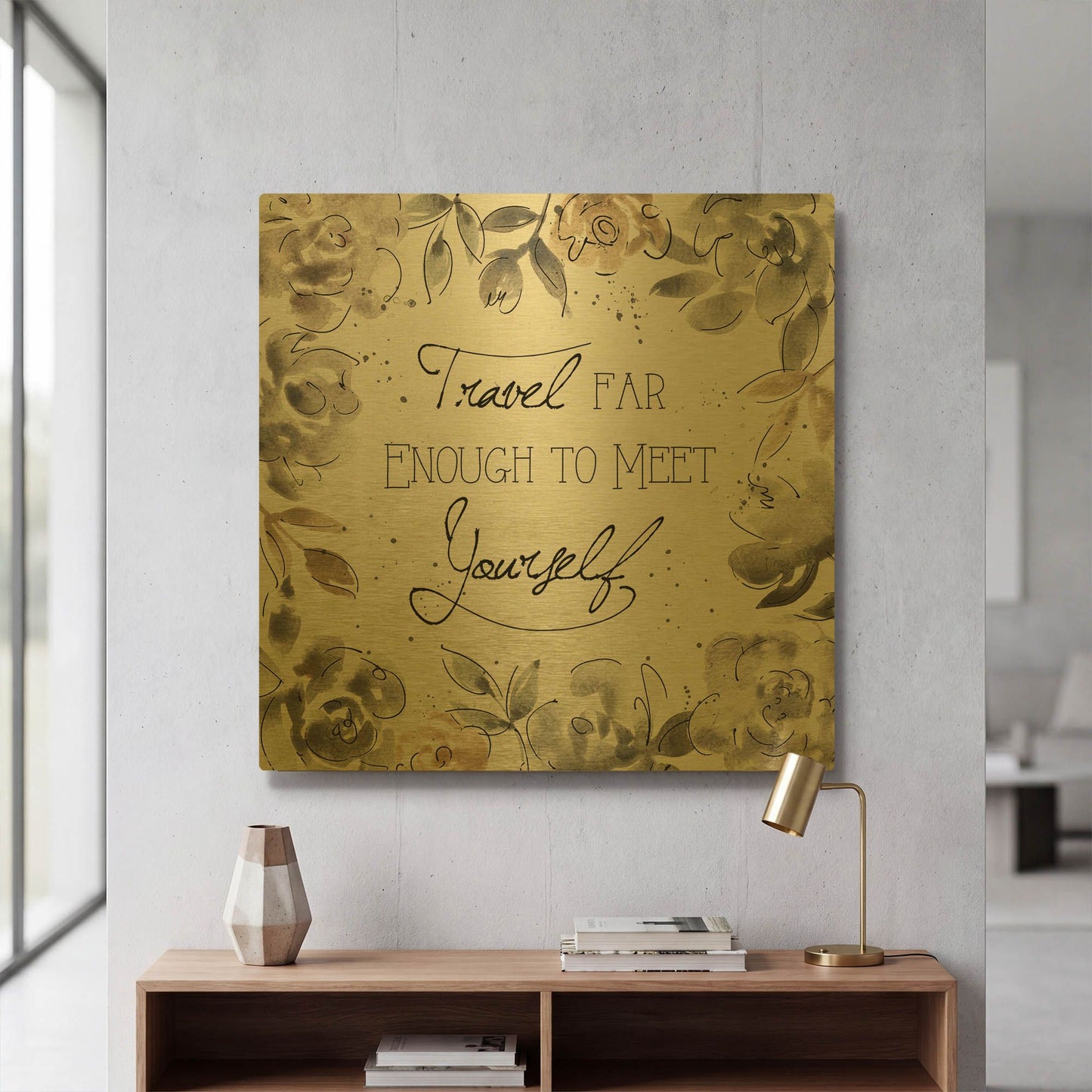'Skyline Sketches VI' By Anne Tavoletti Gold Metal Wall Art