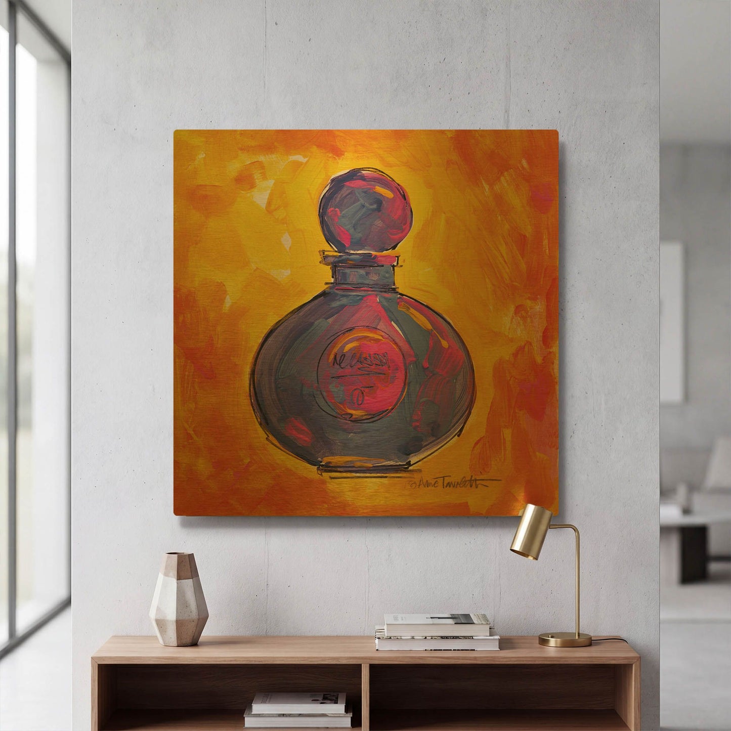 'Perfume IV' By Anne Tavoletti Gold Metal Wall Art