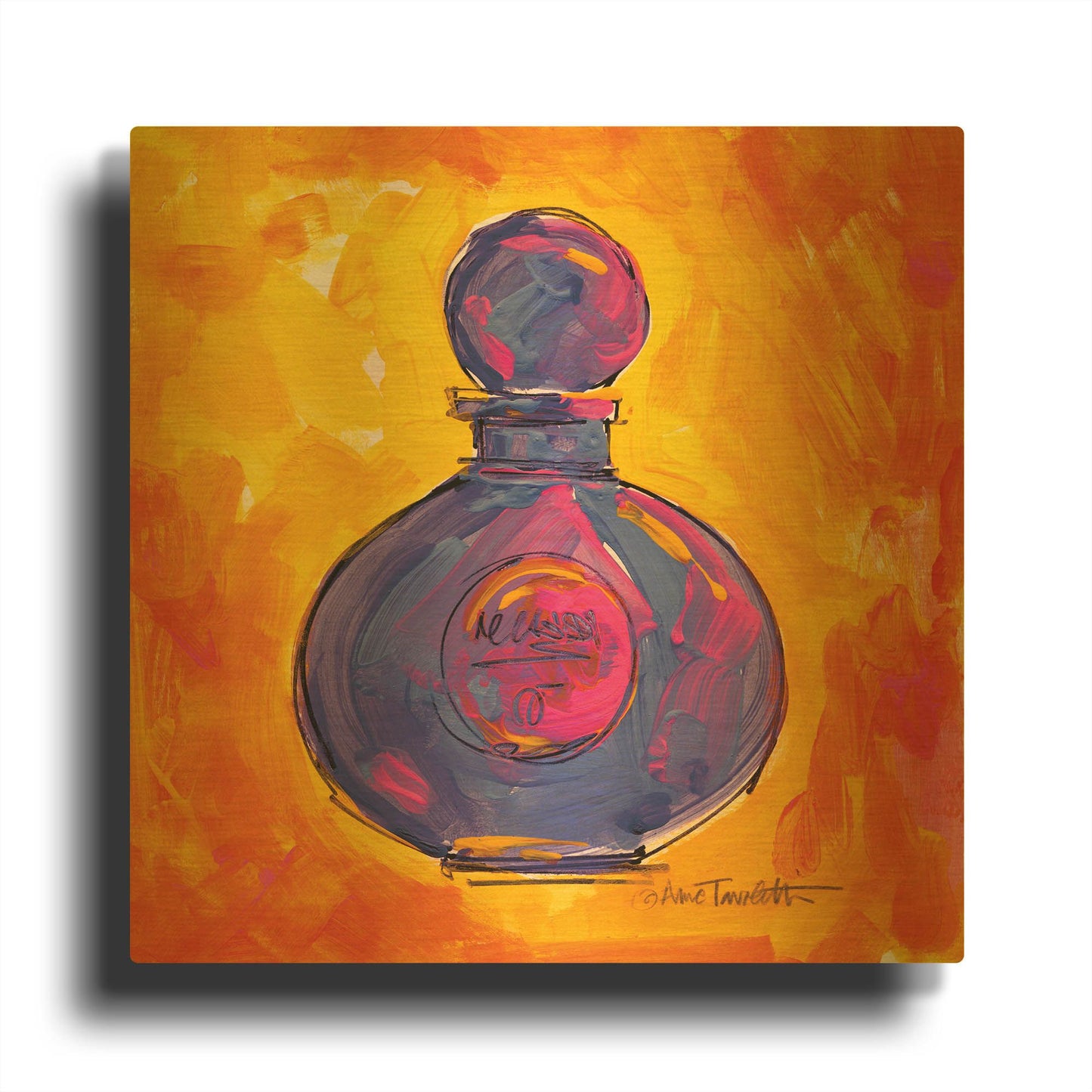 'Perfume IV' By Anne Tavoletti Gold Metal Wall Art