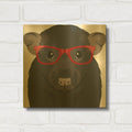 'Rat Wearing Hipster Glasses' By Furbaby Affiliates Gold Metal Wall Art