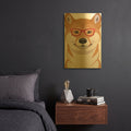 'Shiba Inu Wearing Hipster Glasses' By Furbaby Affiliates Gold Metal Wall Art