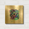 'Colorful Watercolor Labrador Retriever 2' By Furbaby Affiliates Gold Metal Wall Art