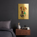 'Colorful Watercolor Pit Bull 2' By Furbaby Affiliates Gold Metal Wall Art