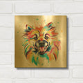 'Colorful Watercolor Pomeranian' By Furbaby Affiliates Gold Metal Wall Art