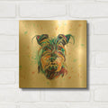 'Colorful Watercolor Schnauzer' By Furbaby Affiliates Gold Metal Wall Art