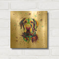 'Colorful Watercolor Vizsla' By Furbaby Affiliates Gold Metal Wall Art