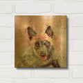 'Flower Crown Australian Cattle Dog 2' By Furbaby Affiliates Gold Metal Wall Art
