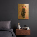 'Flower Crown Black Cat 2' By Furbaby Affiliates Gold Metal Wall Art