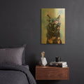 'Flower Crown Calico Cat' By Furbaby Affiliates Gold Metal Wall Art