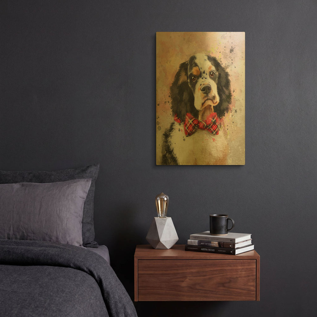 'Flower Crown Cocker Spaniel' By Furbaby Affiliates Gold Metal Wall Art