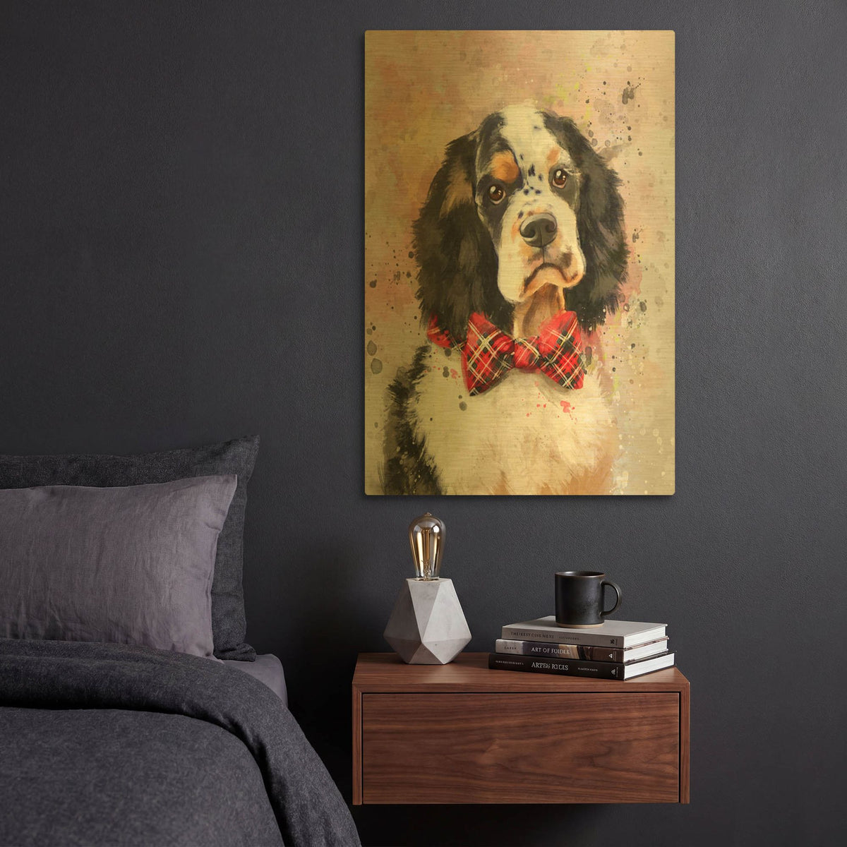 'Flower Crown Cocker Spaniel' By Furbaby Affiliates Gold Metal Wall Art