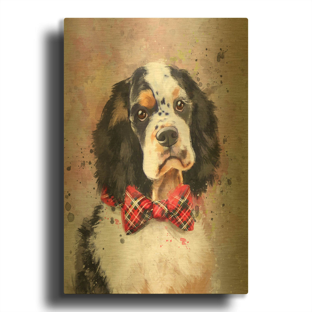 'Flower Crown Cocker Spaniel' By Furbaby Affiliates Gold Metal Wall Art