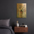 'Flower Crown Golden Retriever 2' By Furbaby Affiliates Gold Metal Wall Art