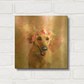 'Flower Crown Labrador Retriever 3' By Furbaby Affiliates Gold Metal Wall Art