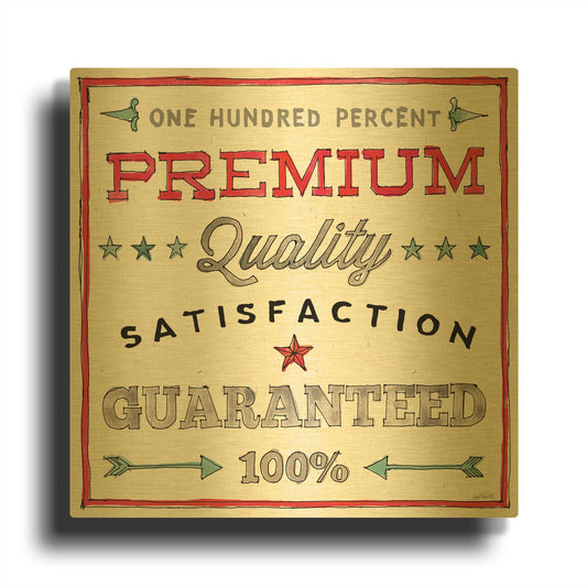 'Farm Signs VII' By Anne Tavoletti Gold Metal Wall Art