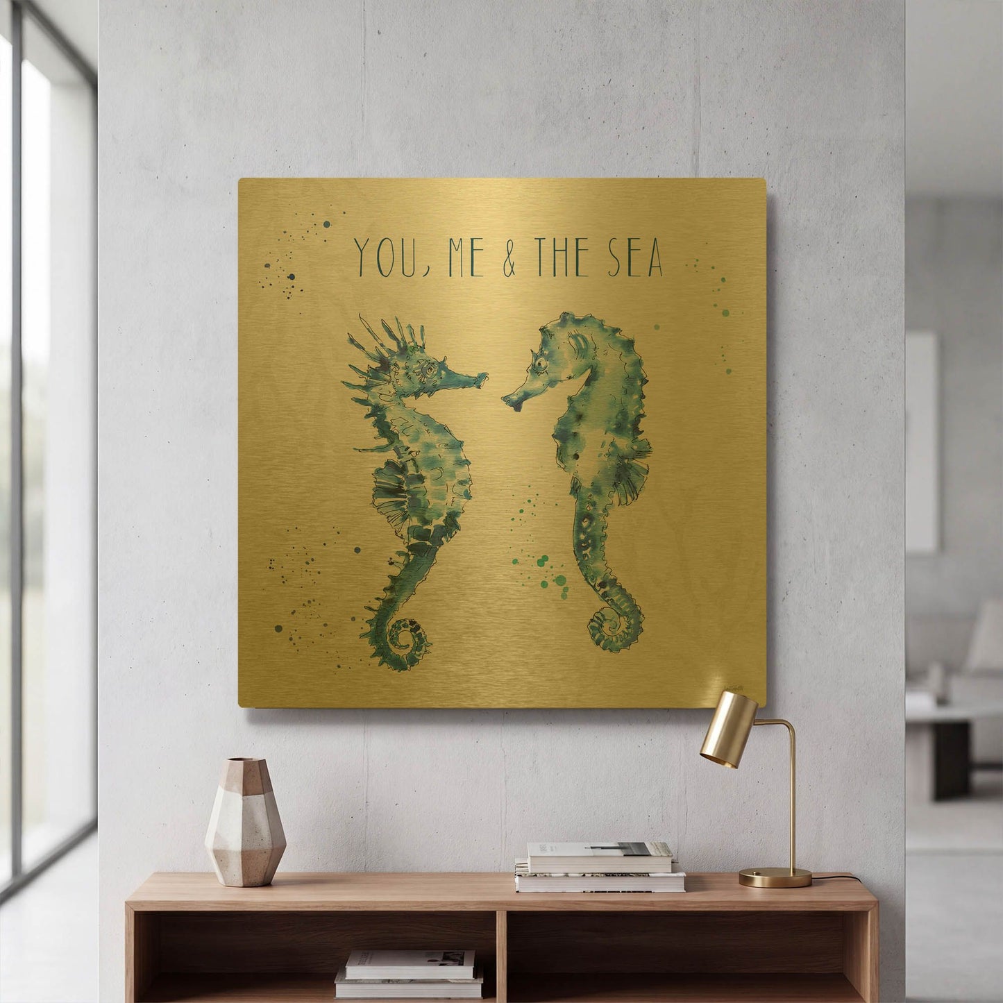 'Deep Sea III' By Anne Tavoletti Gold Metal Wall Art