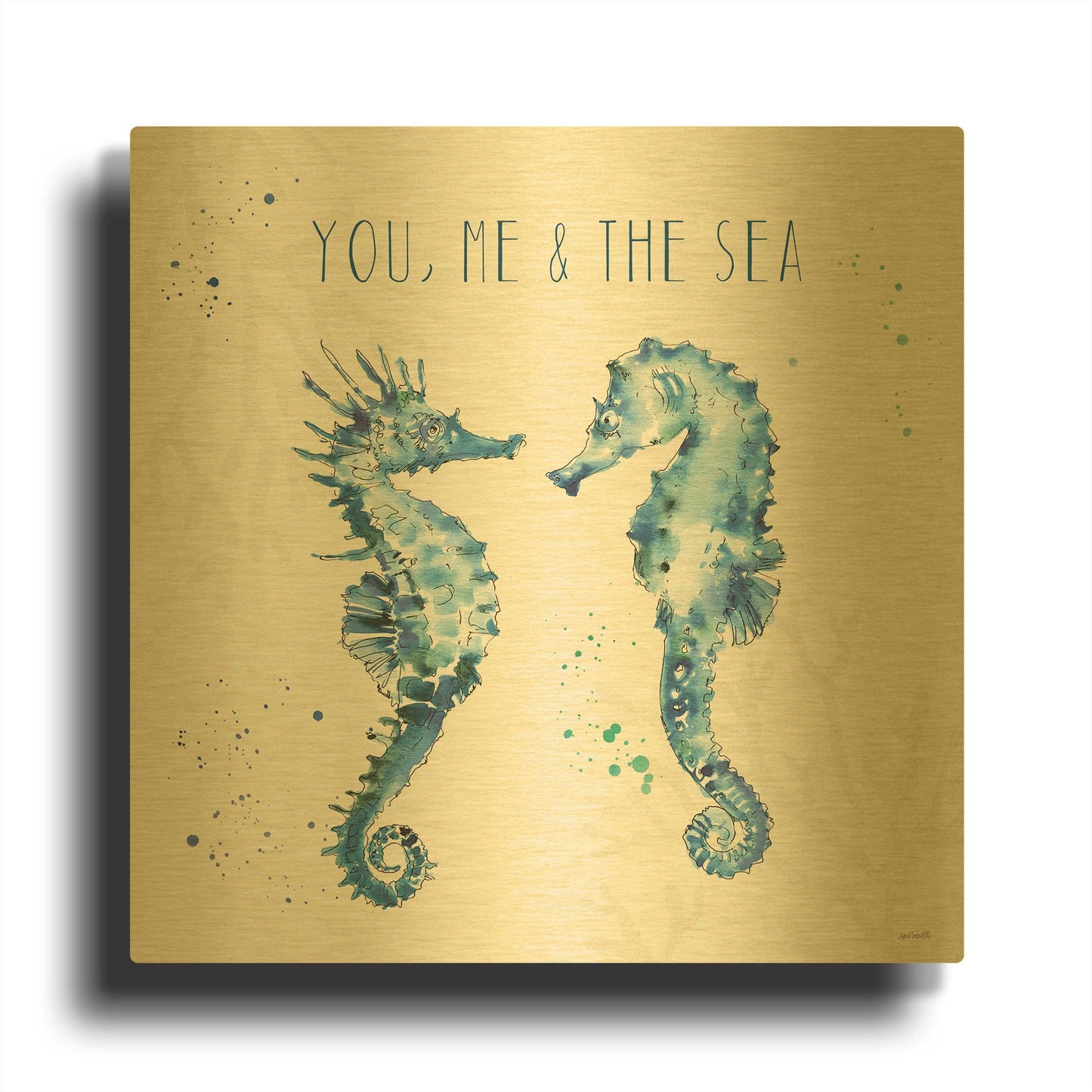 'Deep Sea III' By Anne Tavoletti Gold Metal Wall Art