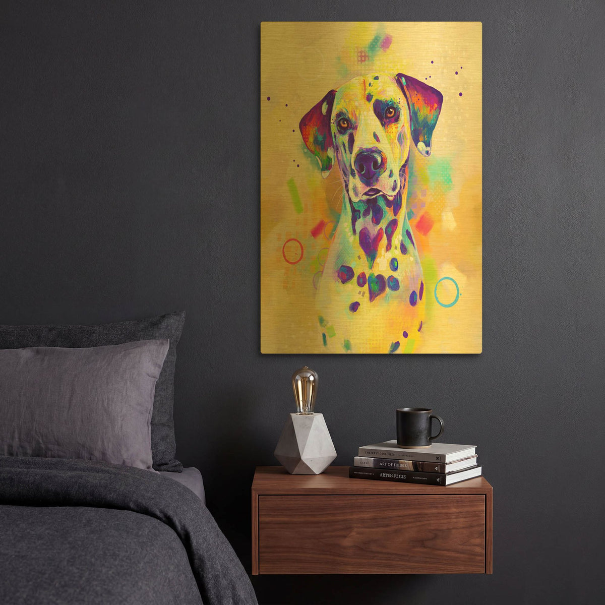 'Pop Art Dalmatian' By Furbaby Affiliates Gold Metal Wall Art