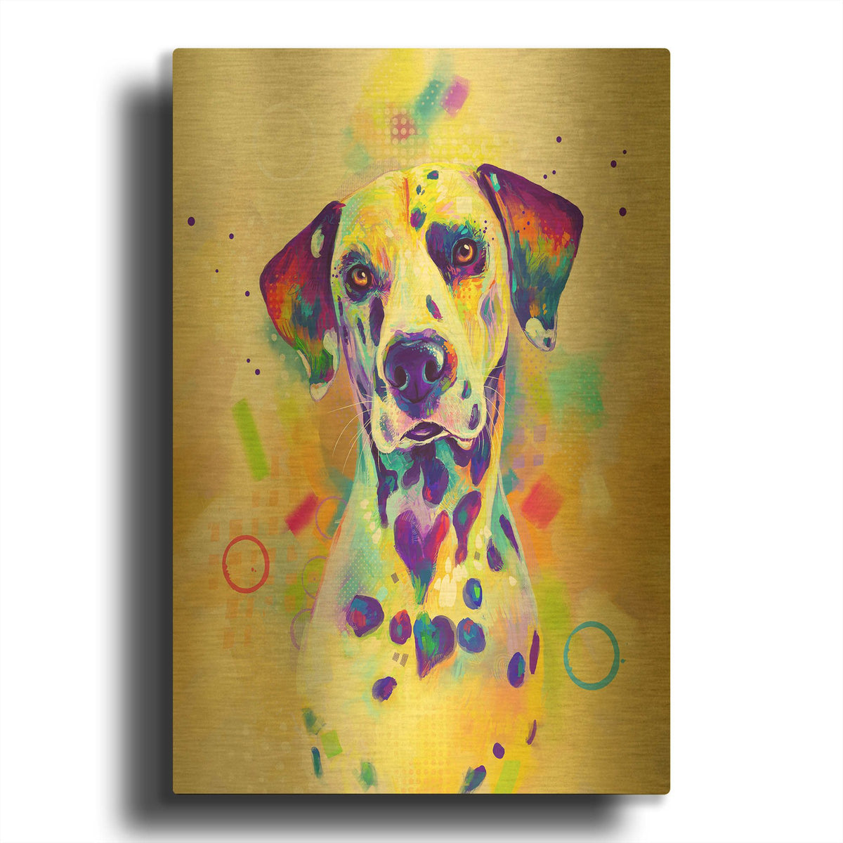 'Pop Art Dalmatian' By Furbaby Affiliates Gold Metal Wall Art