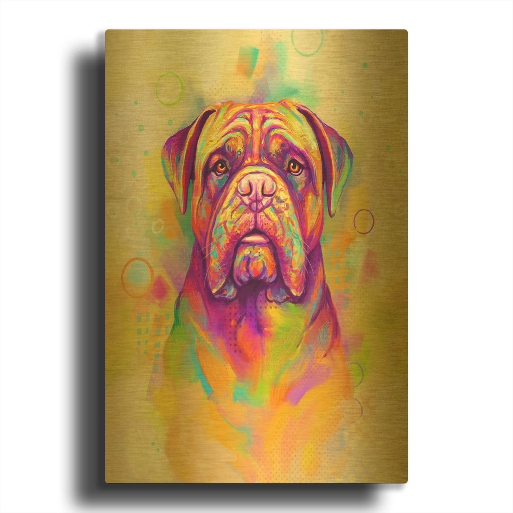 'Pop Art Dogue De Bordeaux' By Furbaby Affiliates Gold Metal Wall Art