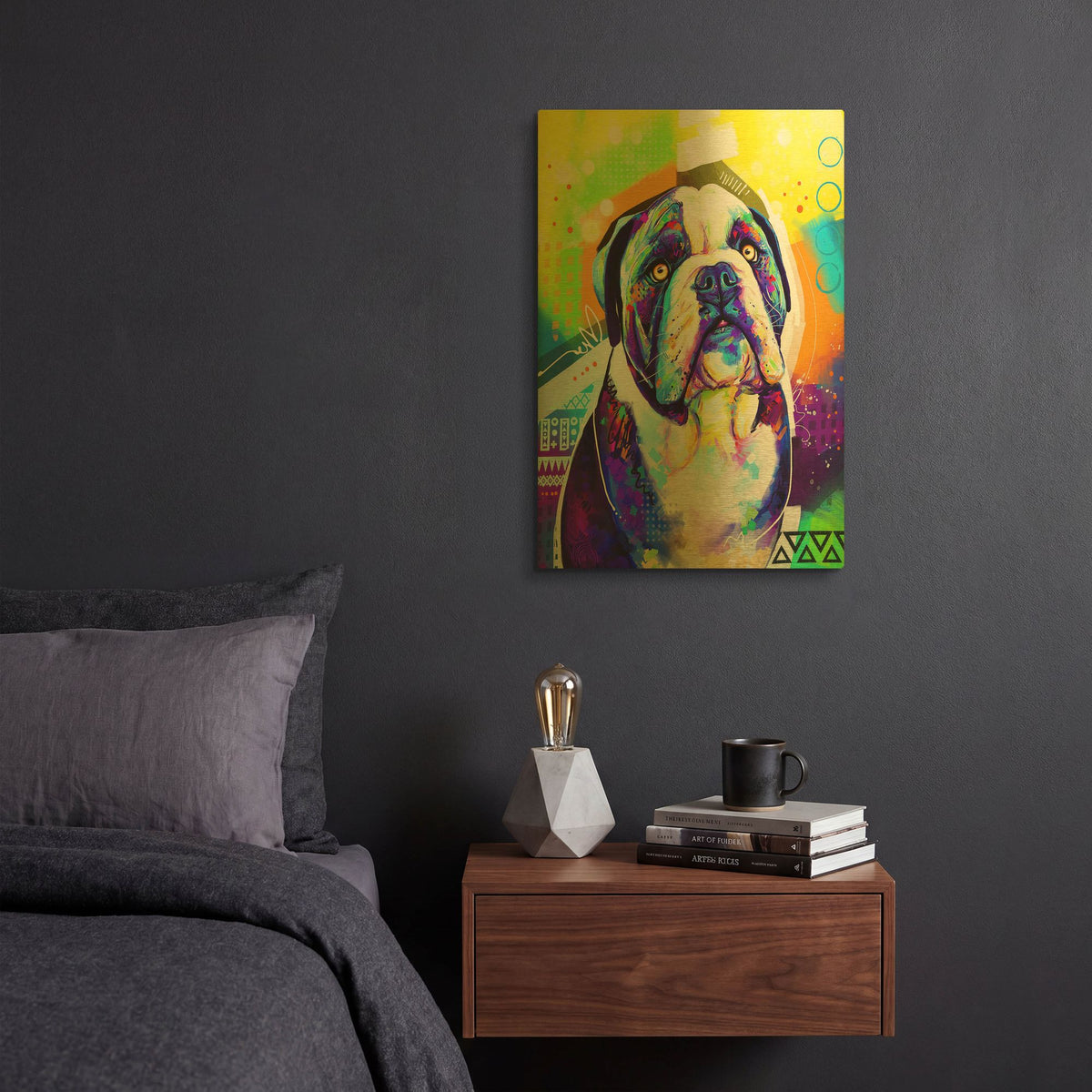 'Pop Art English Bulldog' By Furbaby Affiliates Gold Metal Wall Art