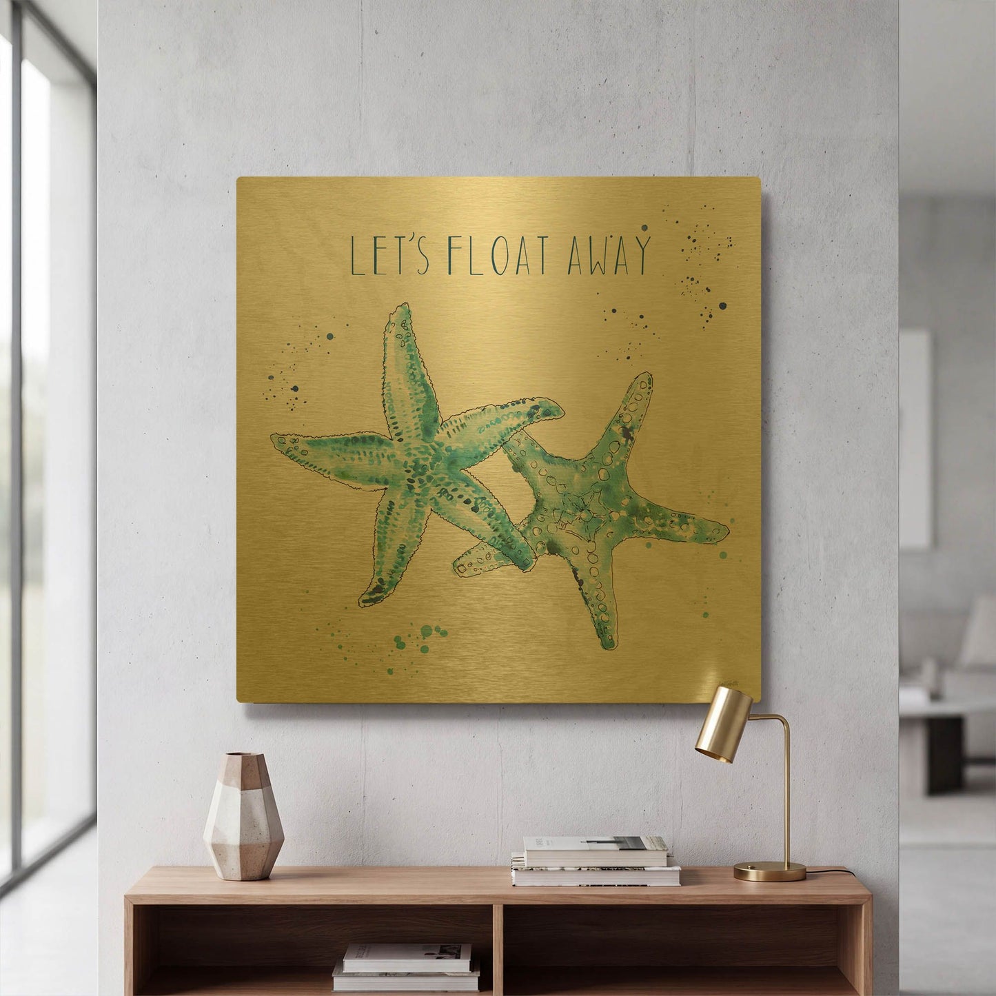 'Deep Sea VI' By Anne Tavoletti Gold Metal Wall Art