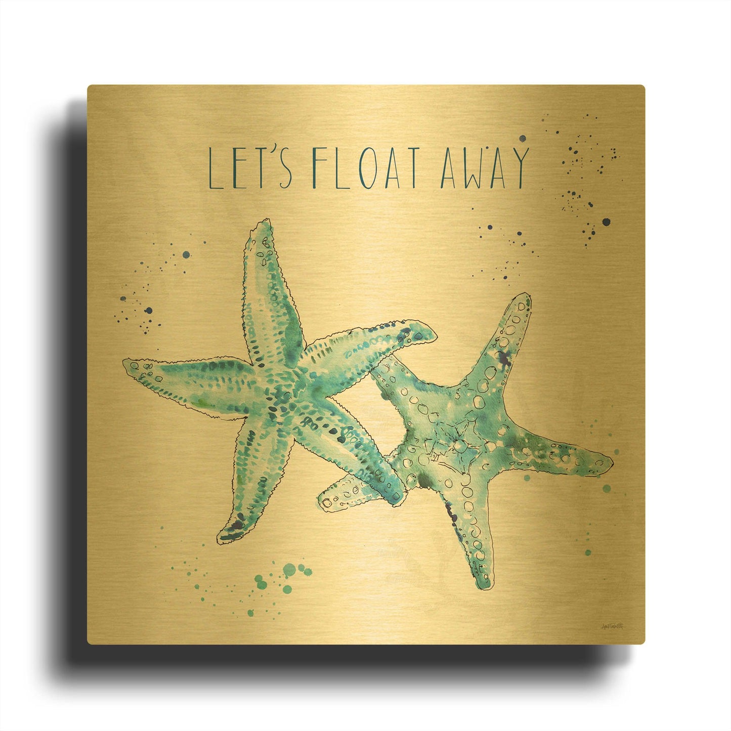 'Deep Sea VI' By Anne Tavoletti Gold Metal Wall Art