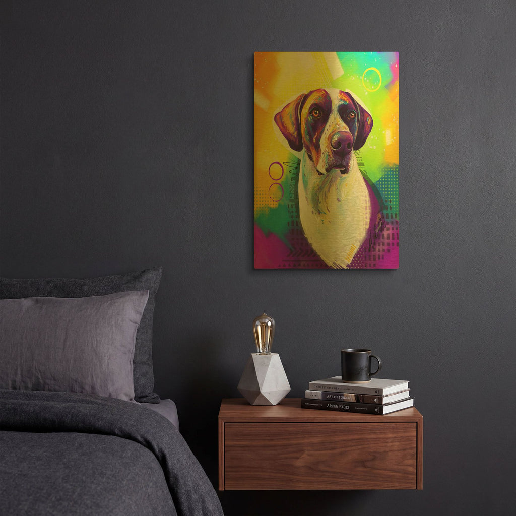 'Pop Art German Shorthaired Pointer 2' By Furbaby Affiliates Gold Metal Wall Art