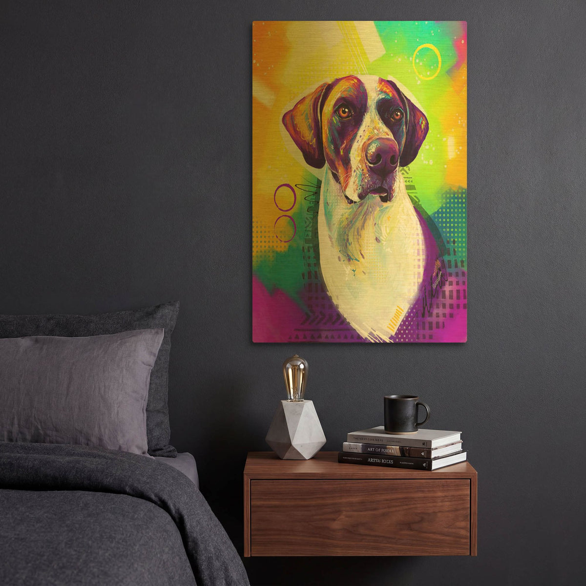 'Pop Art German Shorthaired Pointer 2' By Furbaby Affiliates Gold Metal Wall Art