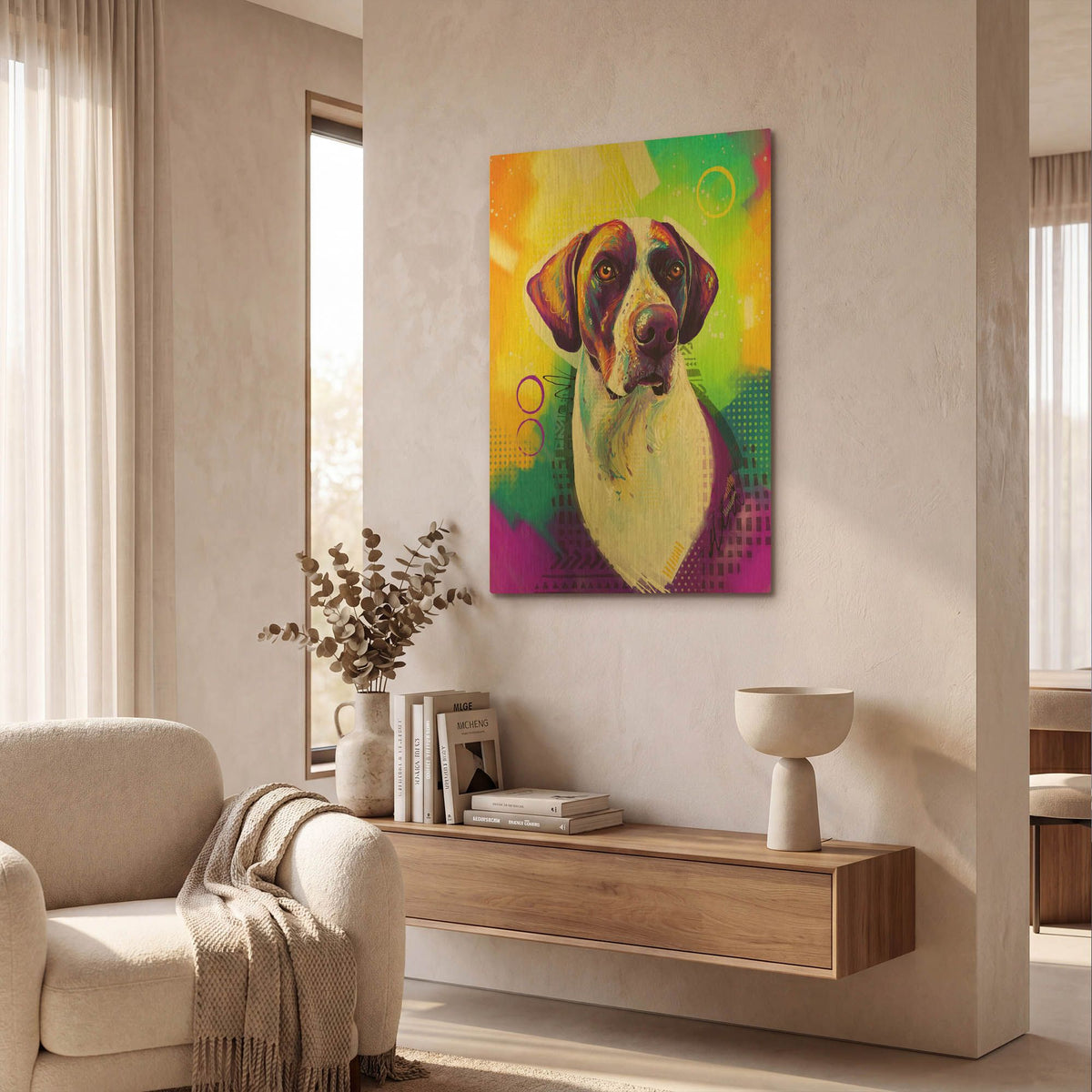 'Pop Art German Shorthaired Pointer 2' By Furbaby Affiliates Gold Metal Wall Art