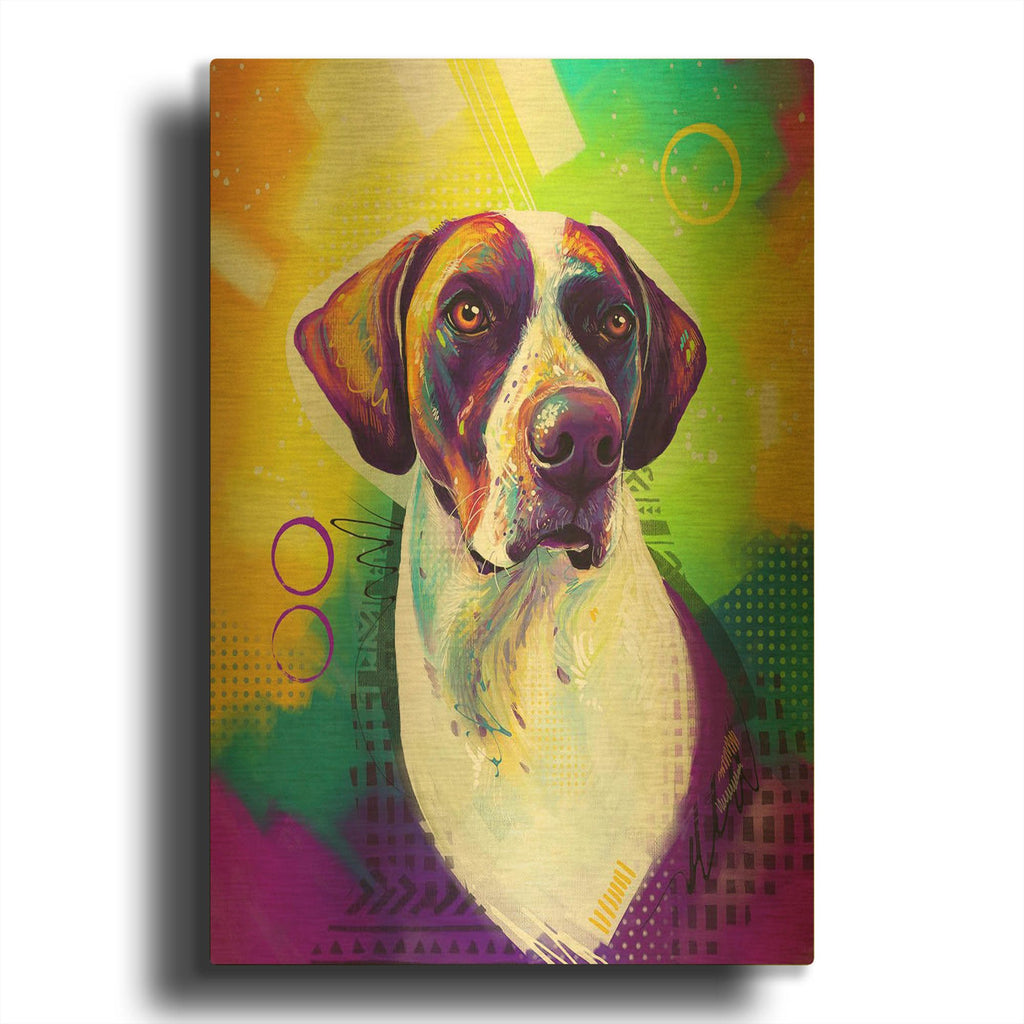 'Pop Art German Shorthaired Pointer 2' By Furbaby Affiliates Gold Metal Wall Art