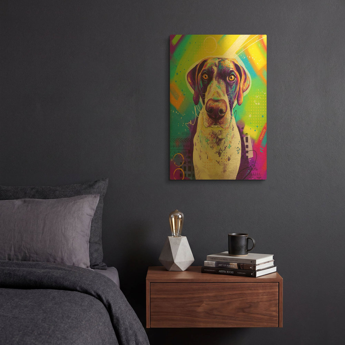 'Pop Art German Shorthaired Pointer' By Furbaby Affiliates Gold Metal Wall Art